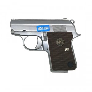 Страйкбольный пистолет WE COLT .25 Silver метал, Blow Back WE-CT001-SV